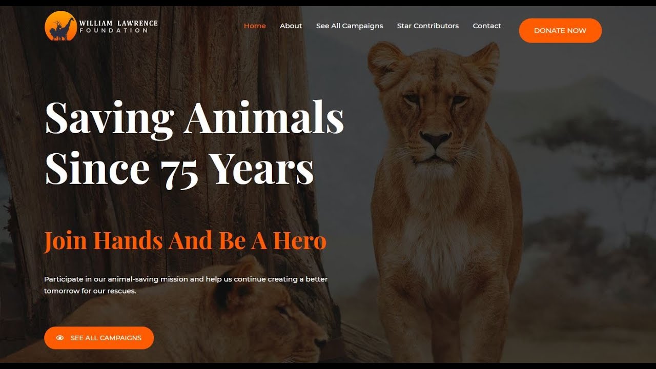 Website template Demo - Animal welfare NGO