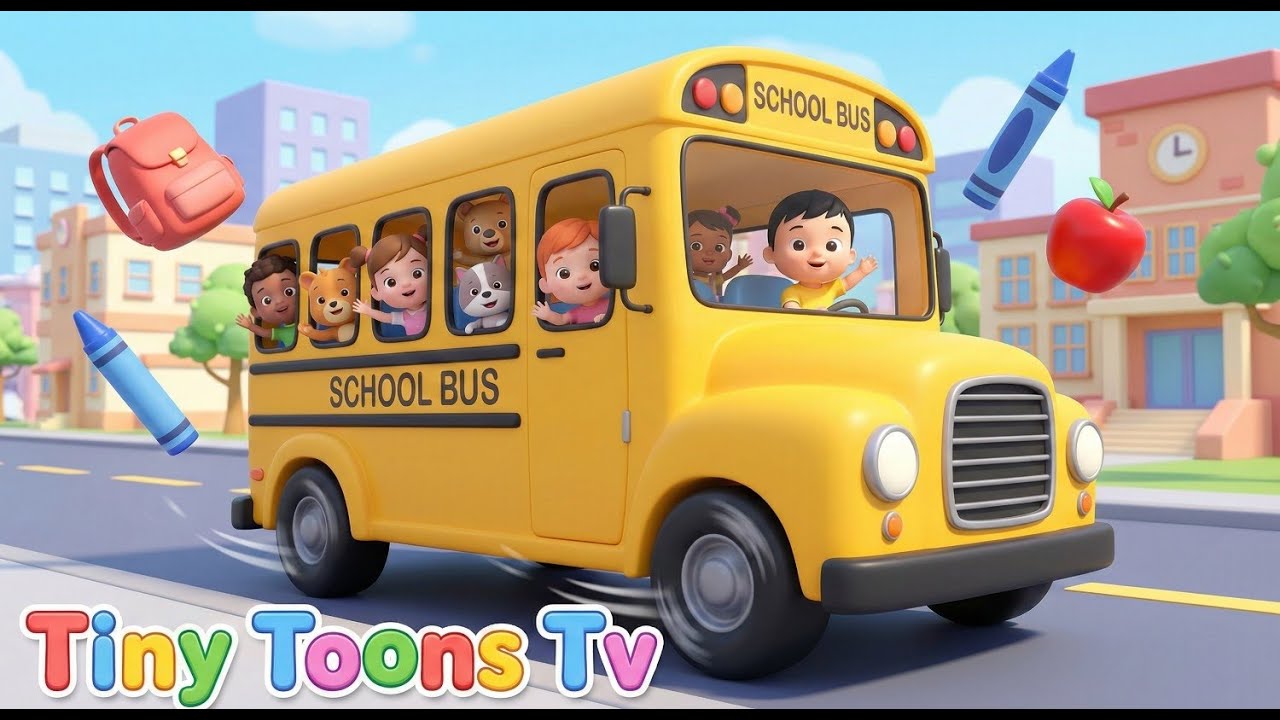 The Wheels on the Bus Go to School! + More Nursery Bus Rhymes for Babies by Tiny Toons Tv