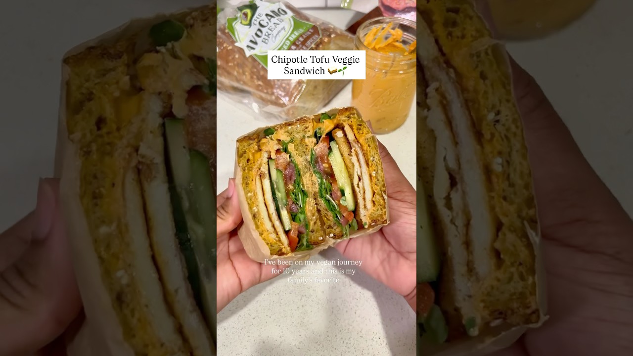 Вегетарианский сэндвич с тофу и чипотле 🥪🌱 (+домашний веганский майонез чипотле) #веганскаяеда #в...