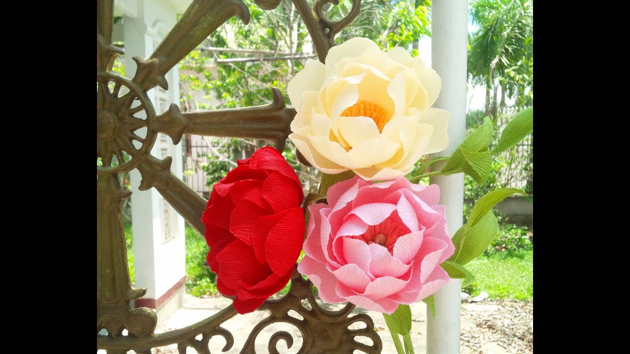 Peony with crepe paper - Craft Tutorial