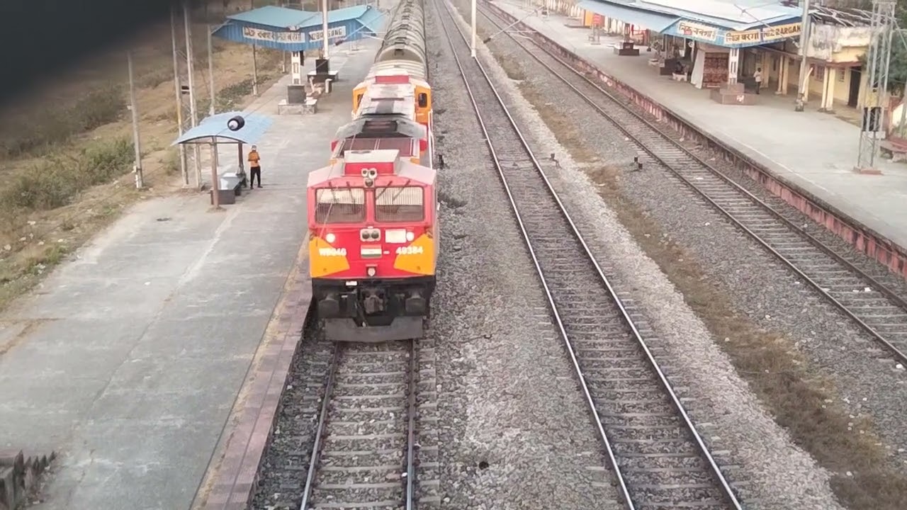 Oil tanker train view from top 