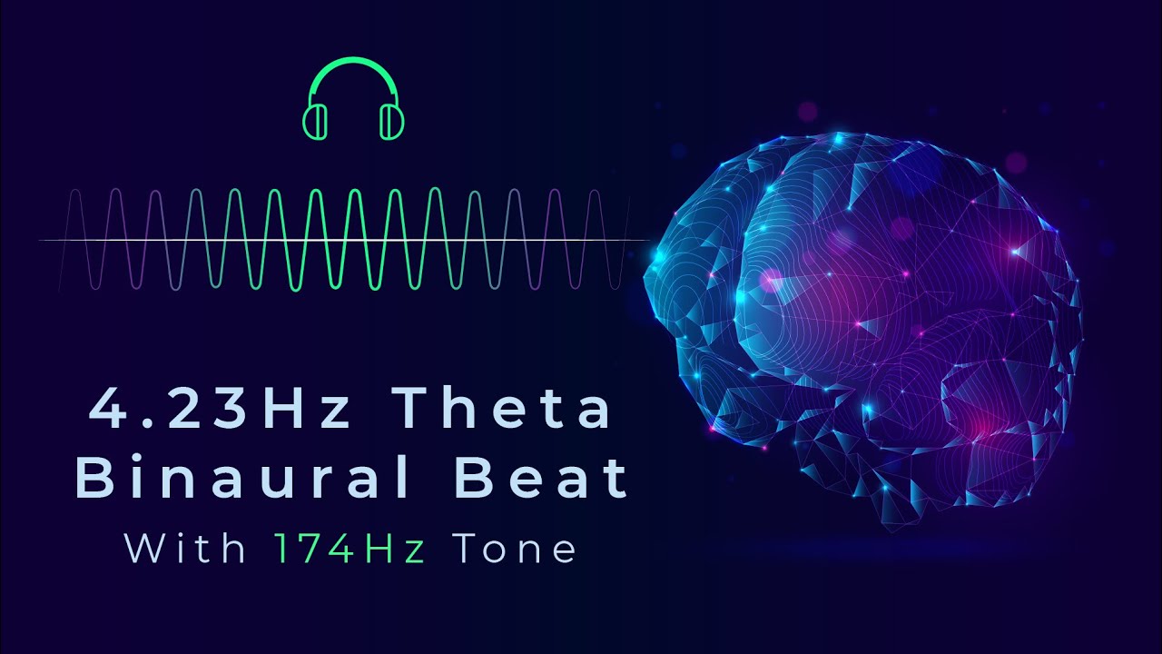 4.23 Hz Theta Binaural Beat + 174 Hz Frequency | Calm Focus, Pain Relief & Deep Relaxation | ASMR