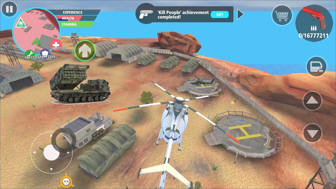 New Gangster Crime (Army Base) Huge Army Base Tour from 🚁 Civilian Helicopter - Android Gameplay HD