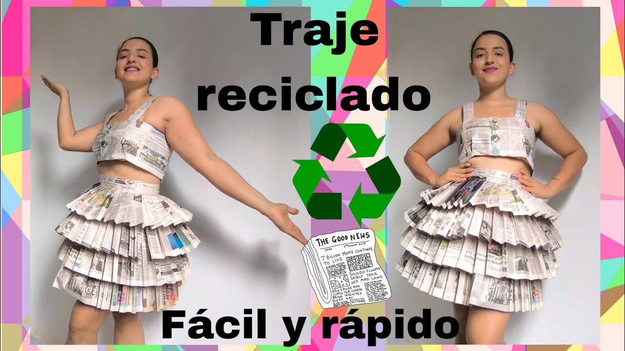 Traje reciclado con papel periódico. Cómo hacerlo?, Te enseño!