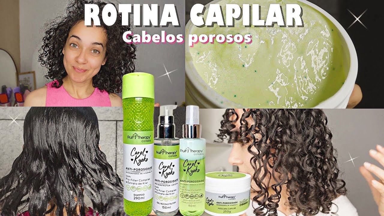 ROTINA CAPILAR COMPLETA COM A LINHA ANTI POROSIDADE DA @carolkyoko  *CABELO CACHEADO*
