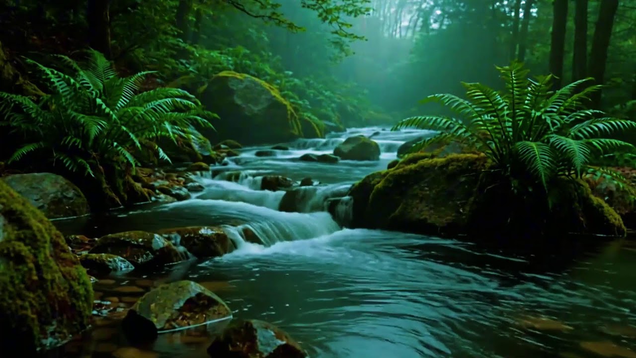 Peaceful Water Stream with Birdsong Soundscape for Relaxation