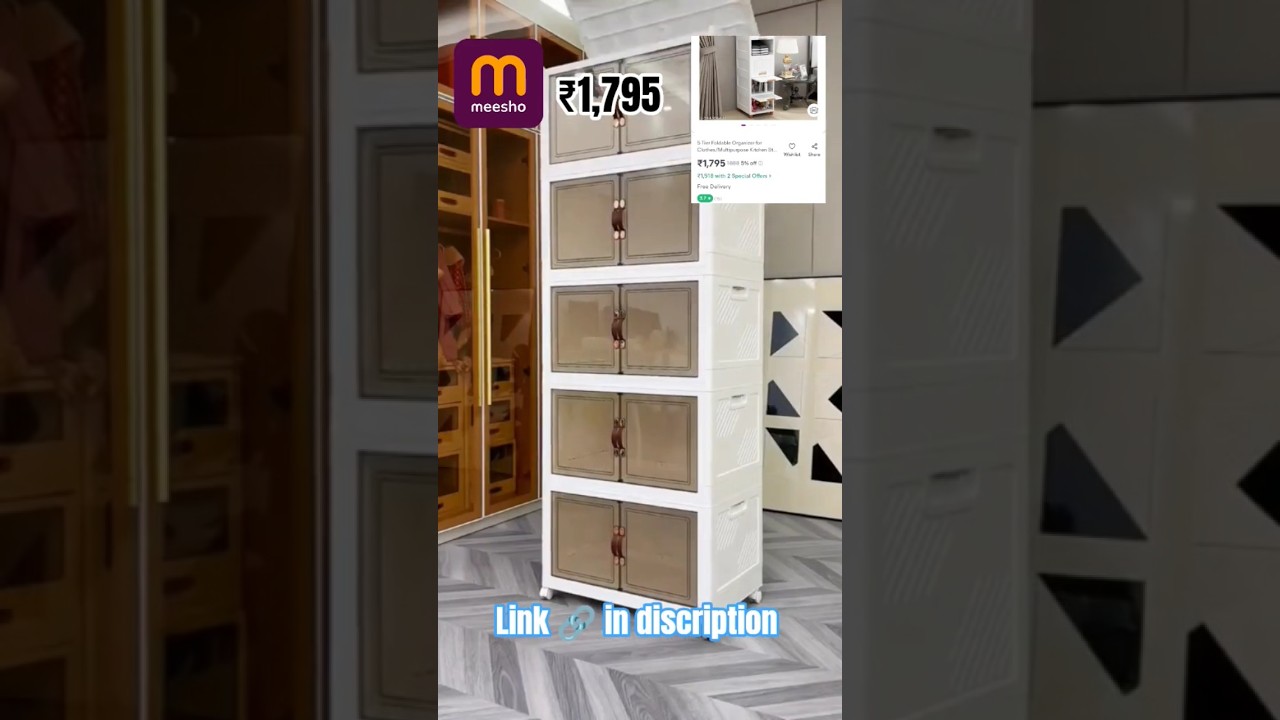 5 Tier Foldable Organizer Rack | Multipurpose Storage for Clothes & Kitchen 