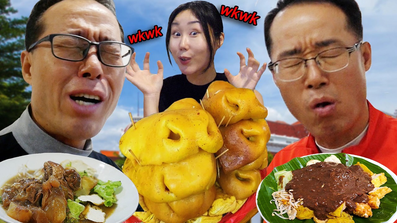 Baru sampai Surabaya, langsung rujak cingur buat Papa Kembar!!🤣