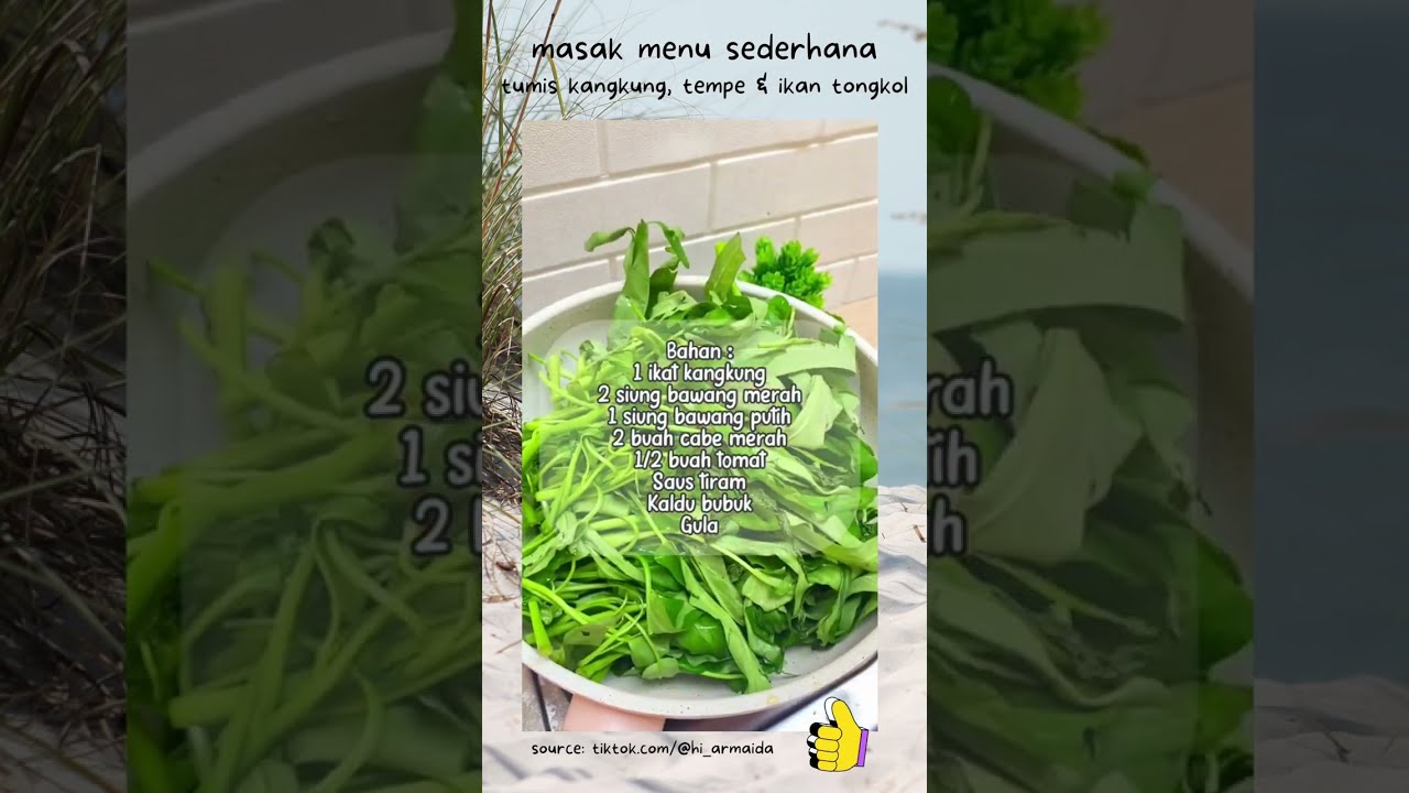 masak menu sederhana, tumis kangkung, tempe, dan ikan tongkol - resep ala koki