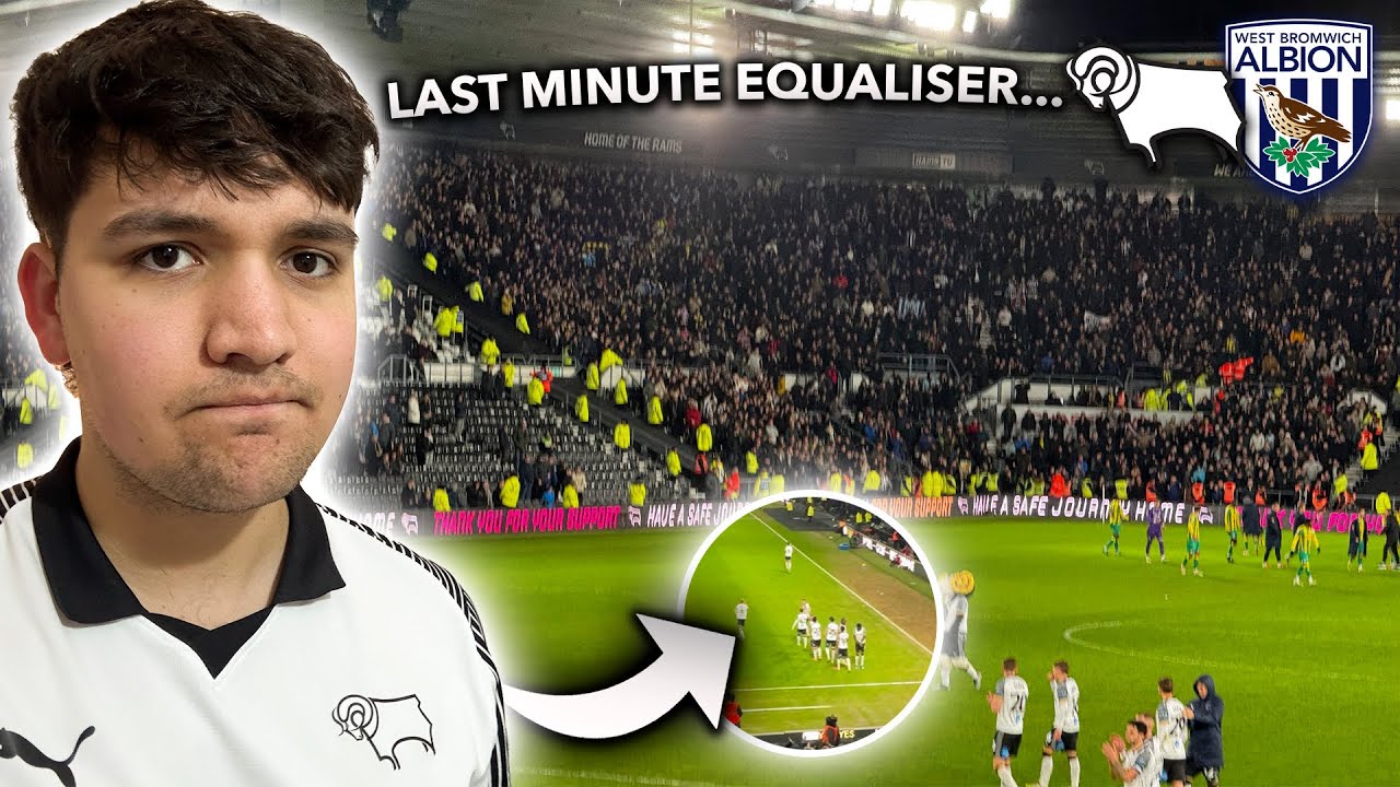 3,000 WEST BROM Fans Celebrate Last Minute EQUALISER... Derby County 1-1 West Bromwich Albion *vlog*