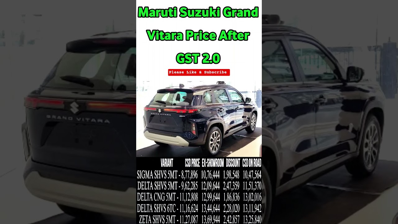 Maruti Grand Vitara CSD Canteen Price After GST 2.0 #shorts #grandvitara #suv #csdcanteen
