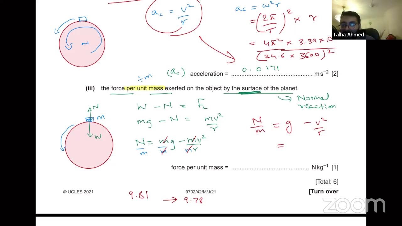 A level Physics 9702 May/June 2021 Paper 42 Past Paper Solution