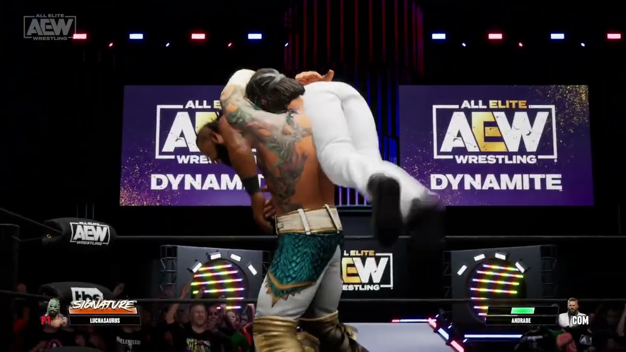 AEW Fight Forever - Xbox Series X Gameplay - Luchasaurus vs Andrade El Idolo