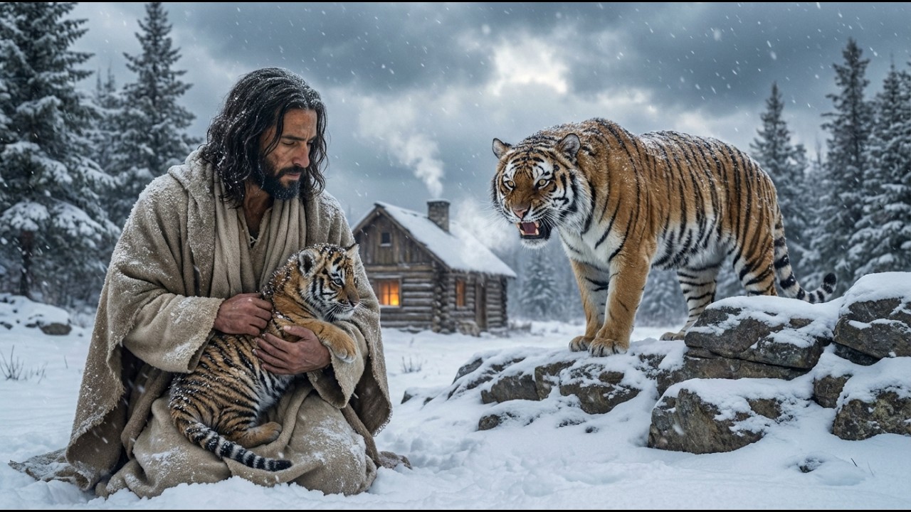 Jesus encontra filhote de tigre morrendo a -71°C na nevasca e leva ela para casa - o final é forte