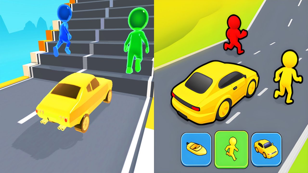 Shape shifting VS Vehicle Switch 🚗🏃‍♀️🚲🚦All Levels Gameplay Android, ios (Part 241)