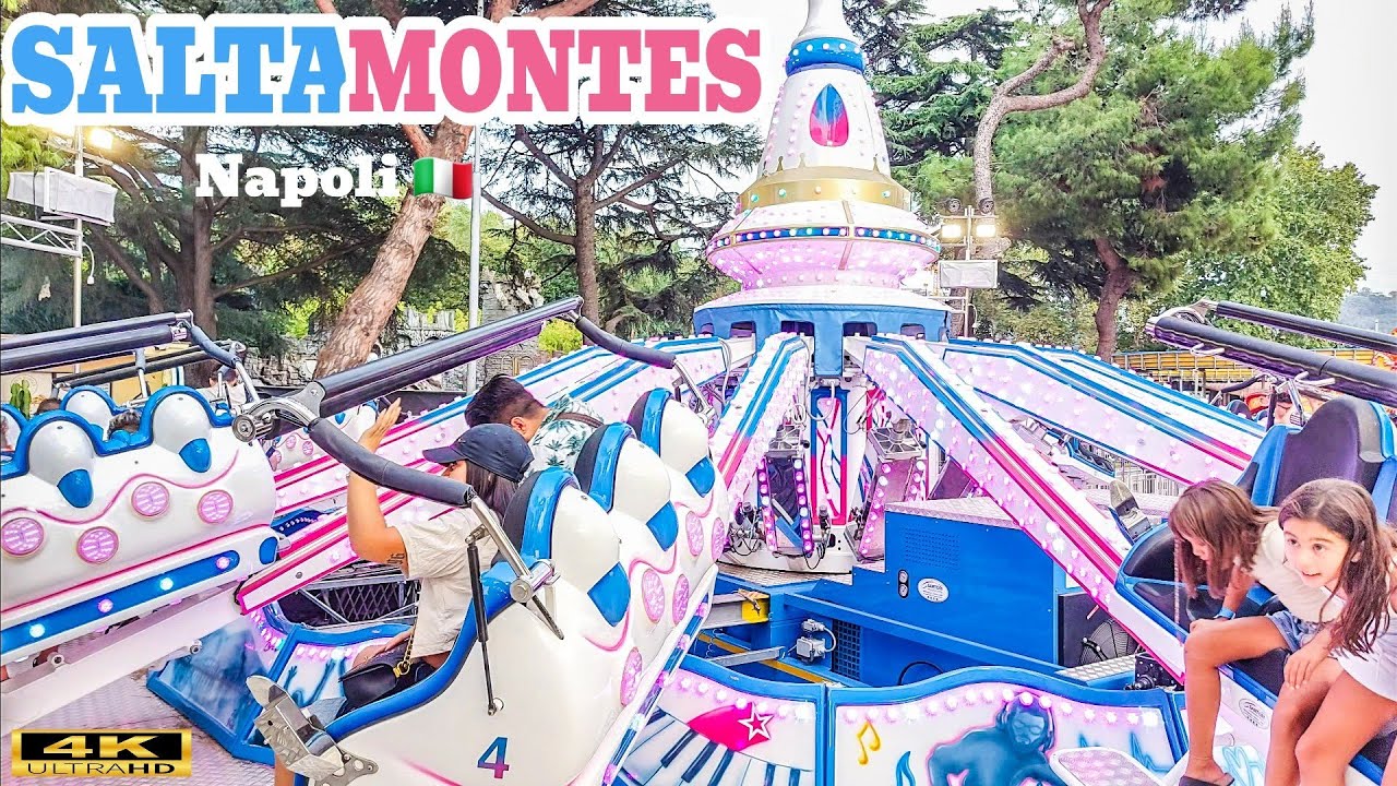 SALTAMONTES RESTYLING Giostre 2024  Ride Napoli  🇮🇹 Lunapark 4K