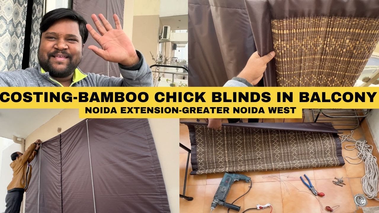 Chick Installation in Greater Noida West | Bamboo Chick Blinds Maker #vlog #noida #greaternoidawest