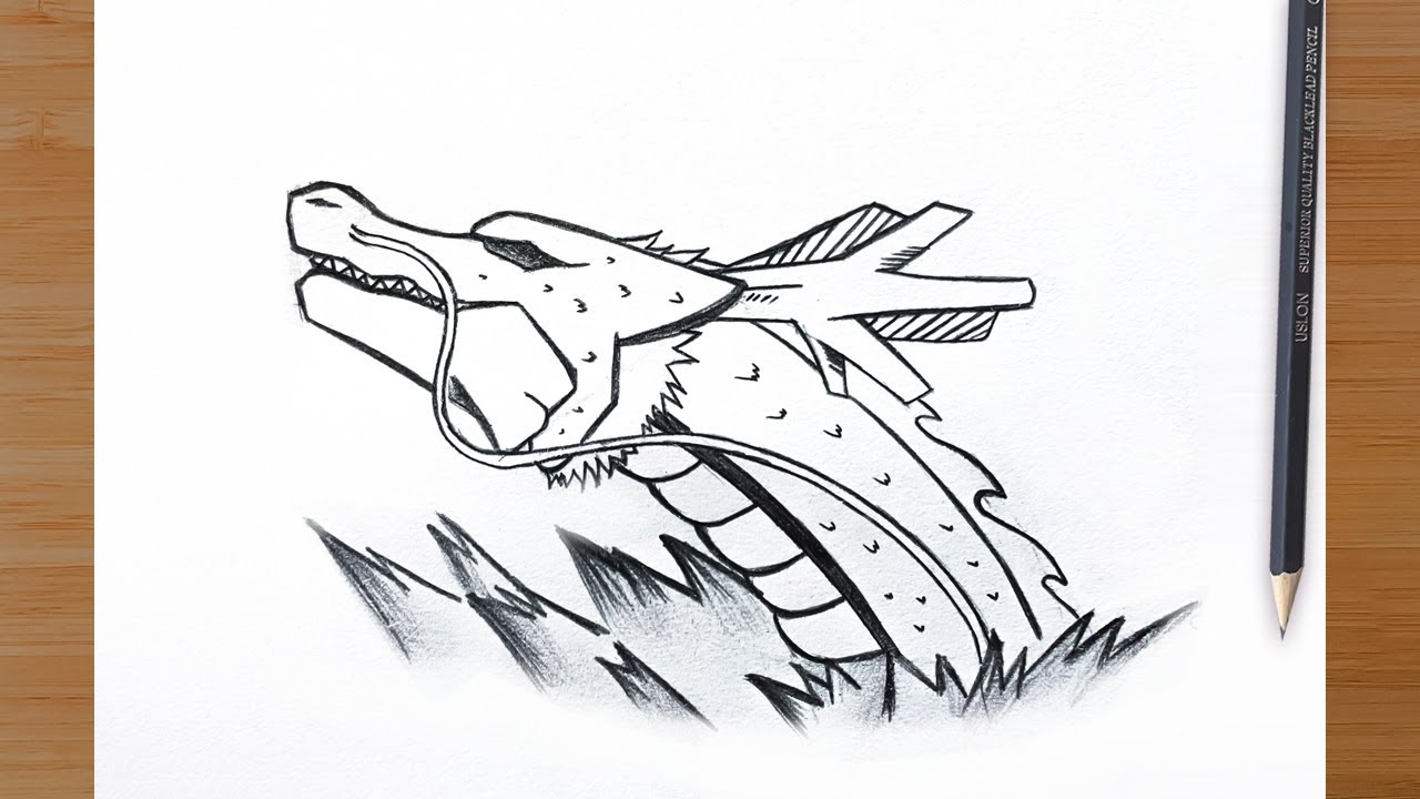 Cómo Dibujar a Shen Long 🐉 de Dragon Ball Paso a Paso a Lápiz ✏️