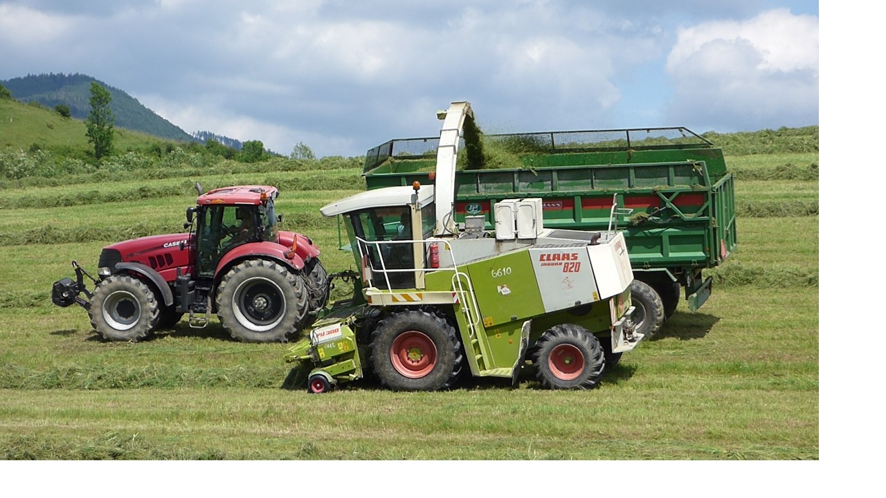 Травяной силос с Claas Jaguar 820, 4x Case IH Puma, Maxxum и Maxxima и 2x Zetor 63/73 41