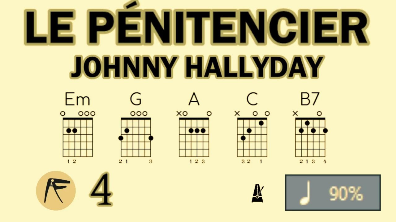 🎸 • JOHNNY HALLYDAY • LE PÉNITENCIER • 🎶 • ACCORDS & ARPÈGE SIMPLE • ⏱️ x90 • ⭐