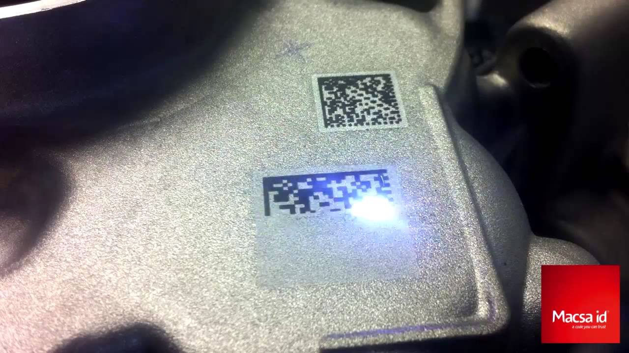 Macsa NANO F-6020 Marking Datamatrix Code on Aluminum Part
