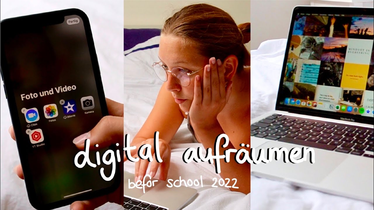 how to Laptop und Handy AUFRÄUMEN und ORGANISIEREN - back to school | ftmaddi