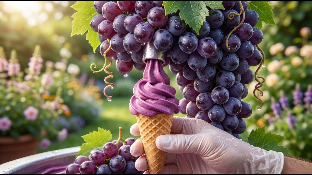 Ice Cream Machine Made of Fruits 🤯 Human Filling Cone | ASMR | Pure ASMR Sounds