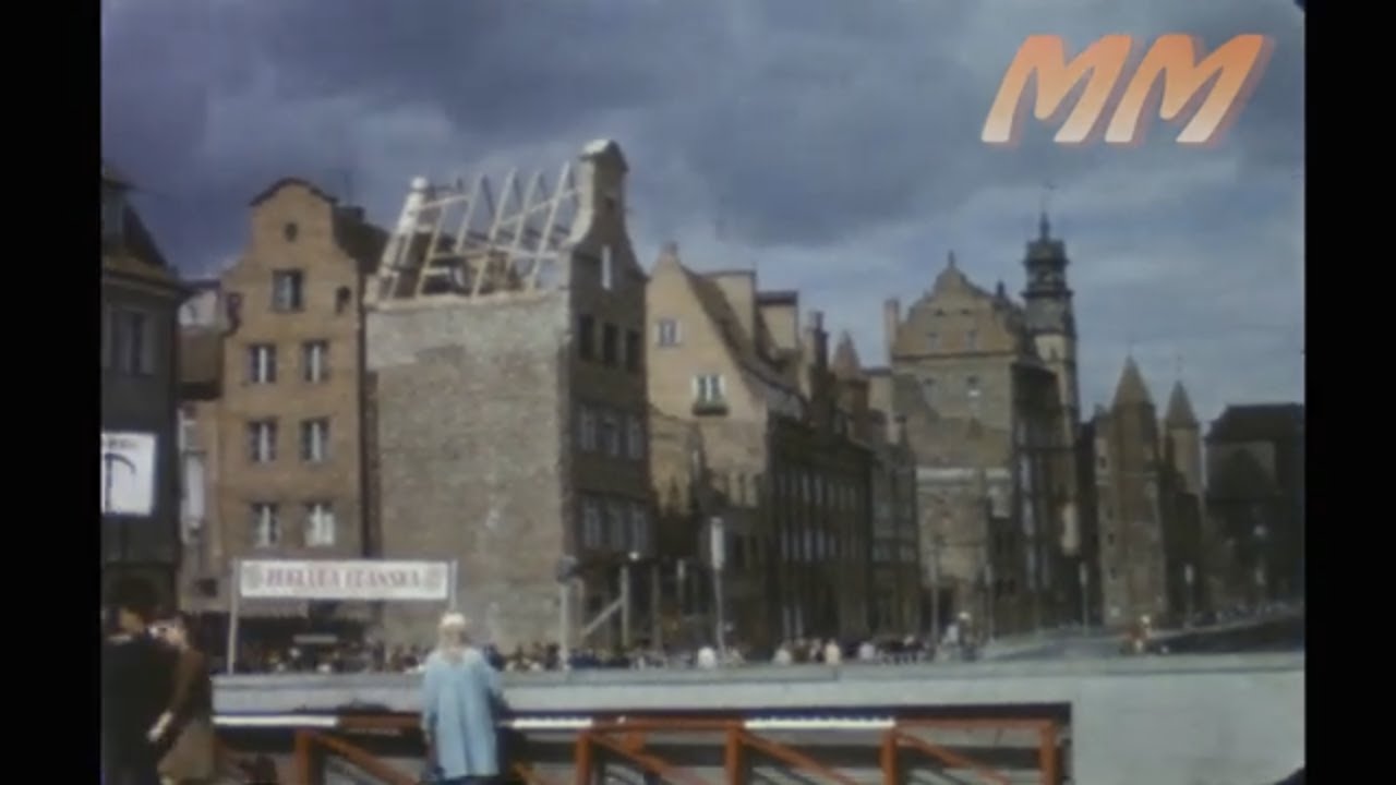 Gdańsk Poland Sightseeing Tour 1965 old cine film 334
