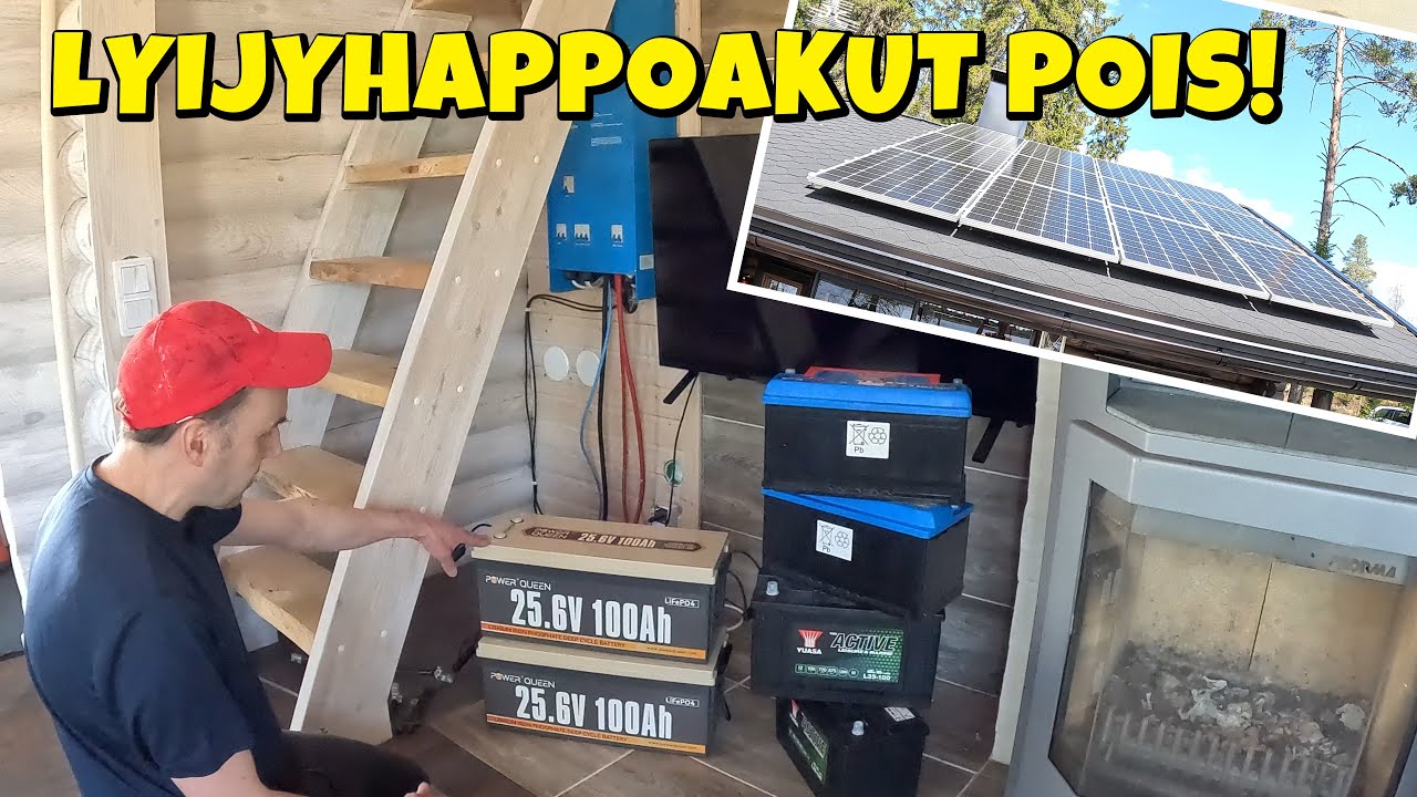 LIFEPO-4 akut mökin aurinkosähköön