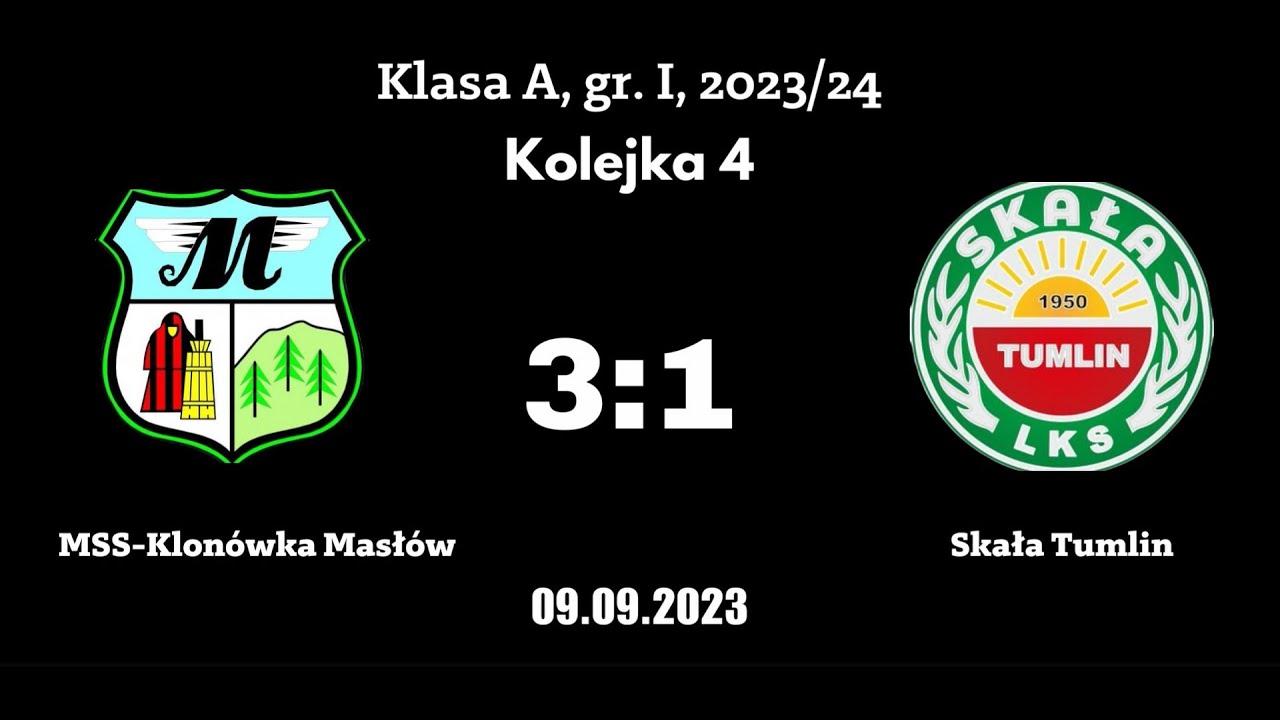 MSS Klonówka Masłów - Skała Tumlin | 3:1 | SKRÓT MECZU | KLASA A, gr. I, 2023/2024 |Kolejka 4|