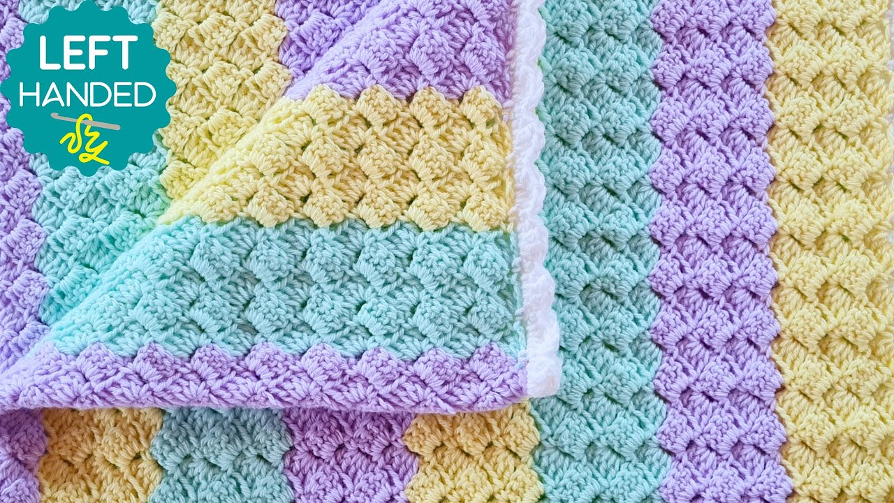 How to Crochet a Blanket LEFT HANDED - The Sober Granny Baby Blanket!