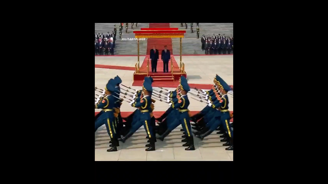 The Honor Guard Parades at meeting between Trump & Xi Jinping #militaryparade