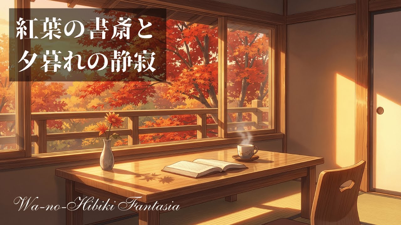 【集中BGM】紅葉の書斎と夕暮れの静寂 〜自律神経を整える作業用・勉強用BGM〜
