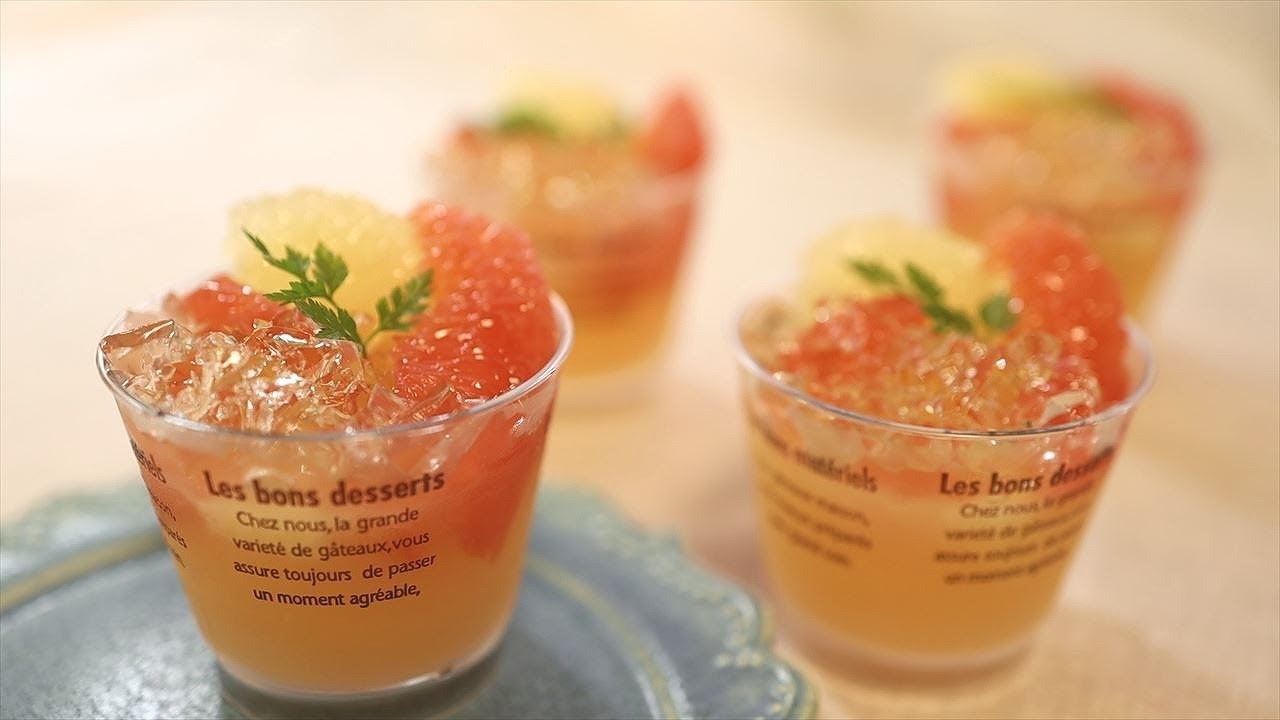 グレープフルーツゼリーの作り方・簡単レシピ Jelly of Grapefruit Recipe｜Coris cooking