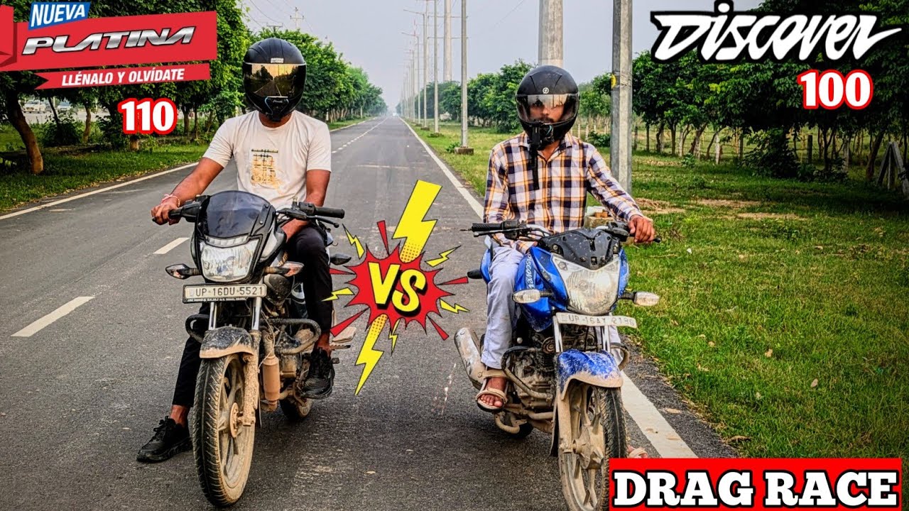 Bajaj Platina 110 Bs6 Vs Bajal Discover 100cc || Drag Race || Topend Race #dragrace