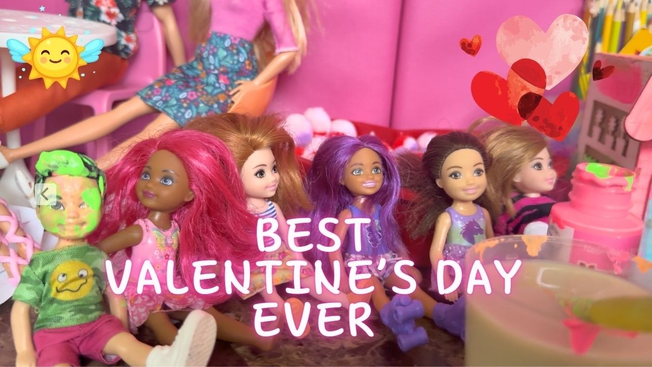 💖 Best Valentine’s Day Ever! Barbie Chelsea Surprise Party with Kiwi & Sei 💕