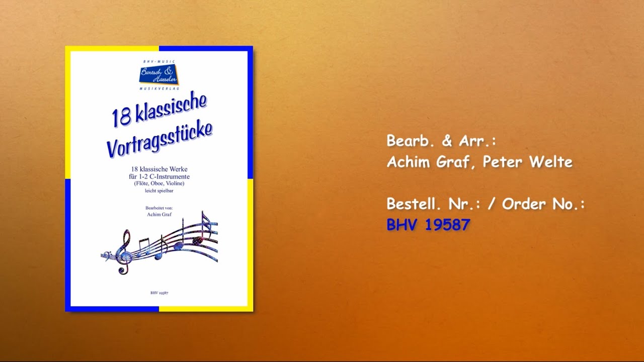 19587, 18 klassische Vortragsstücke für 1- 2 C Stimmen