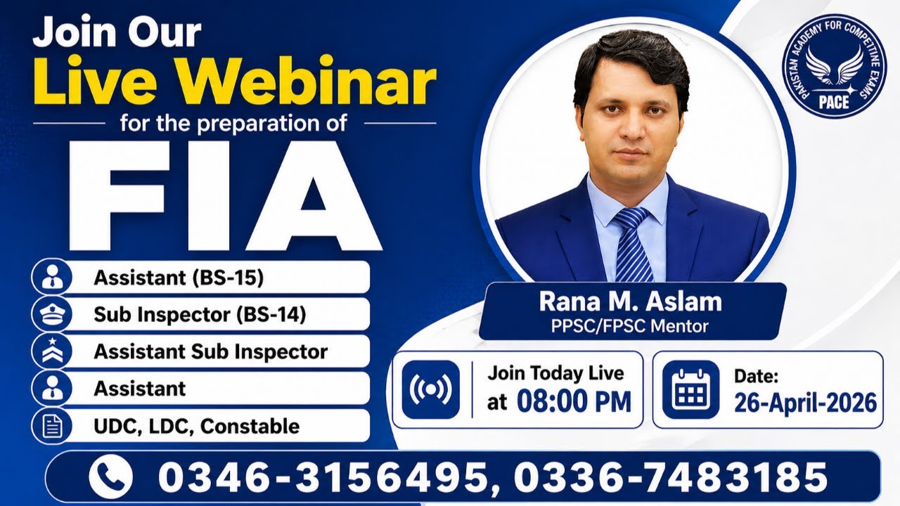Join Today Live Webinar for the Preparation of FIA Jobs 2026