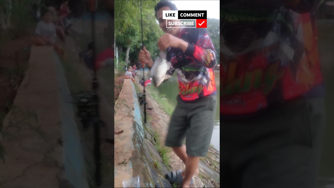 Mancing Garong di Setu Babakan|| strike nila babon #mancing #ikan #babon ##nila