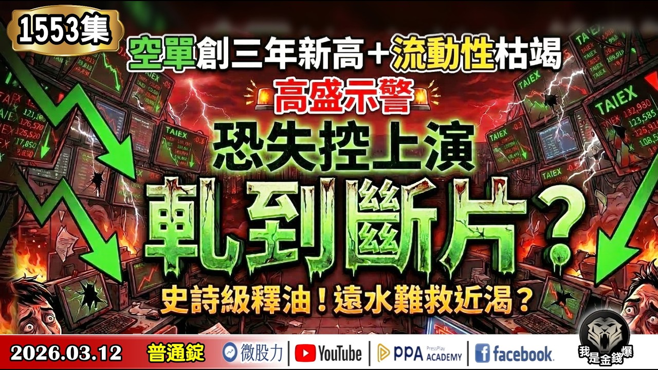 空單創三年新高＋流動性枯竭！高盛示警：恐失控上演軋到斷片？史詩級釋油！遠水難救近渴？ 《我是金錢爆》普通錠 2026.0312 #大K分析師(曾煥文) #財經V怪客(馮泉富) #黃啟乙(美伊戰爭|)