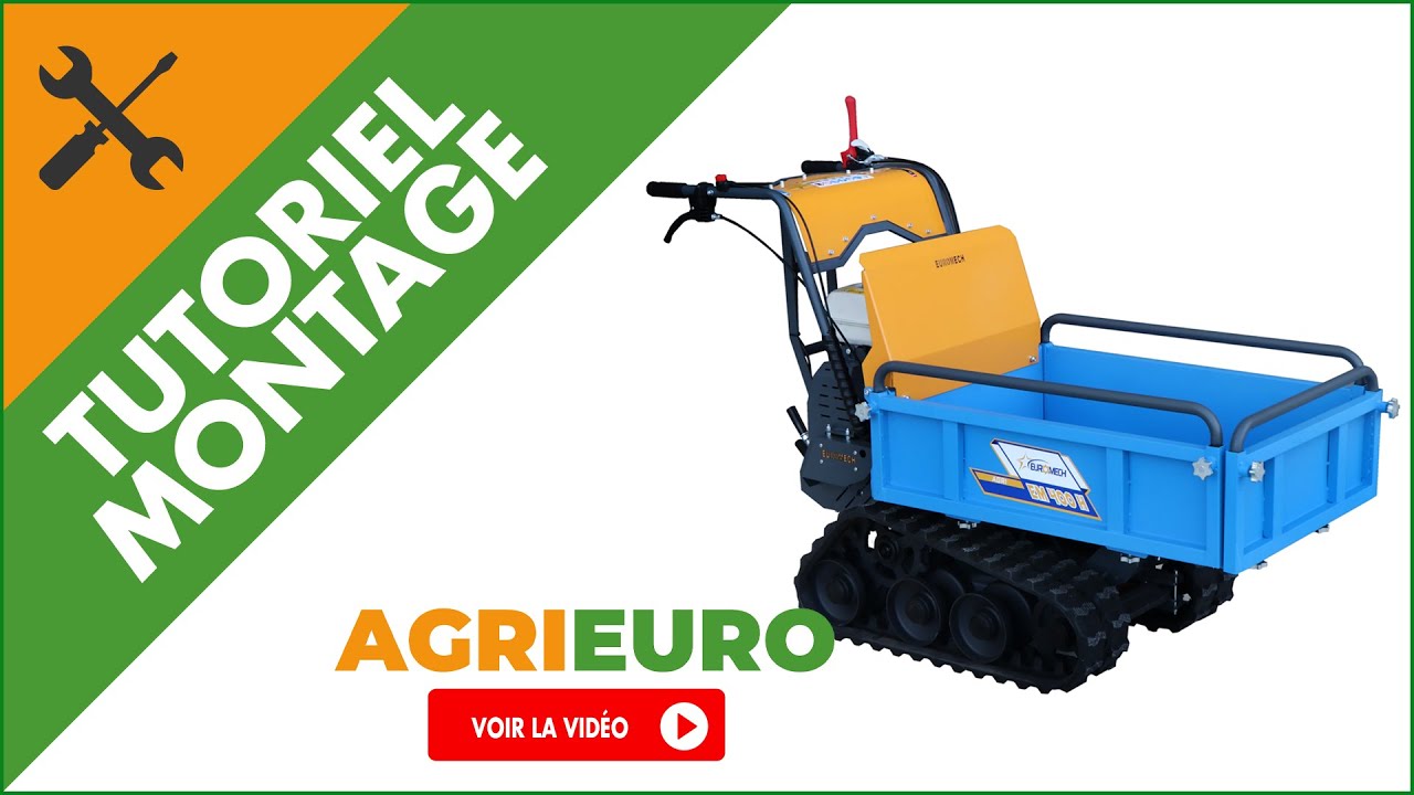Monter la Brouette motoris&eacute;e &agrave; chenilles EuroMech EM400H-Agri - Caisson extensible - charge 400 Kg