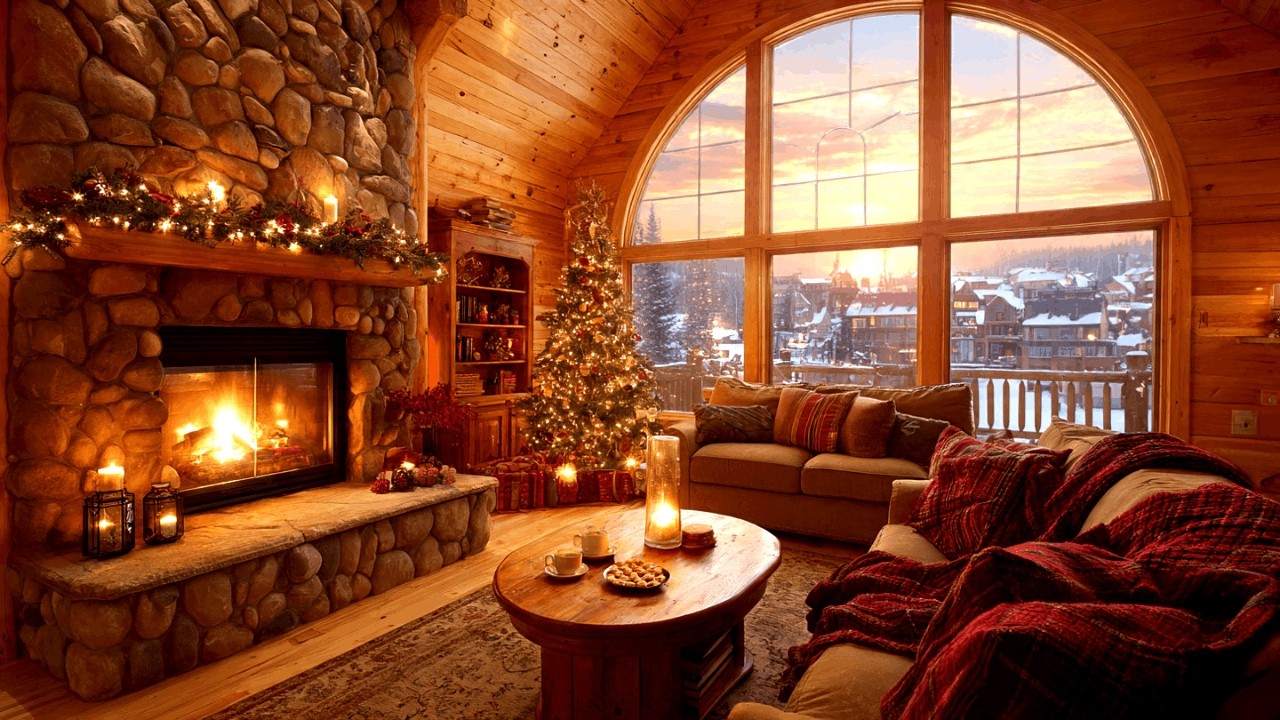 Soft Fireplace Christmas Jazz for Work Study Sleep and Relaxing Time