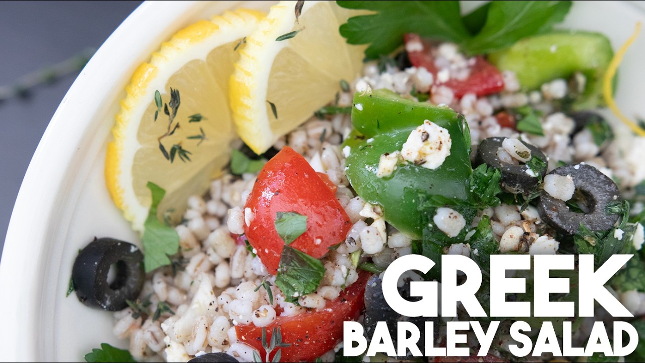 Simple Greek-style Barley Salad | Fresh, Healthy & Packed with Flavor | Kravings