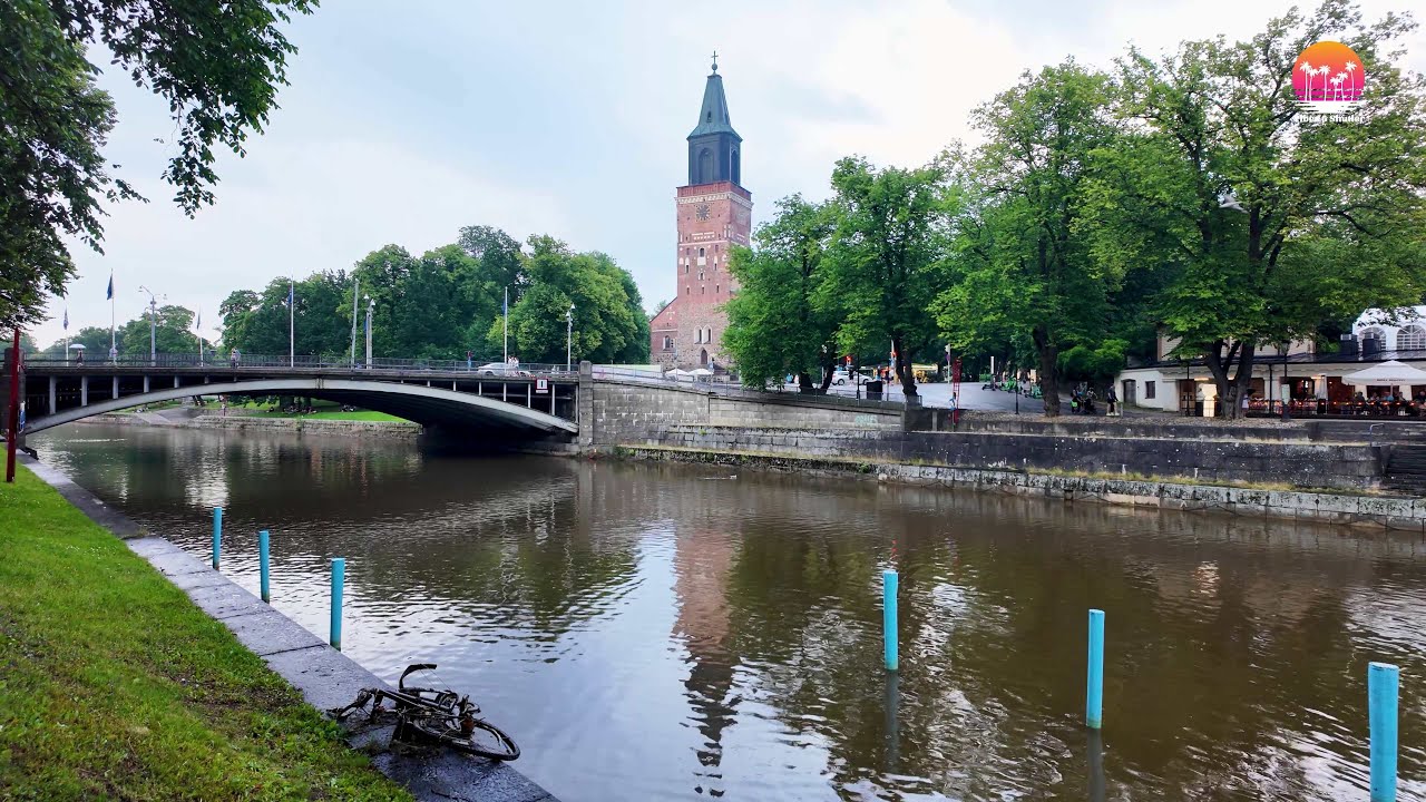 Turku Summer Evening Walk & Canal Drive | Bossa Nova Vibes & Sunset Mood | Finland in 4K