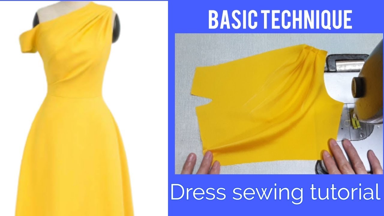 169 - Hướng dẫn kỹ thuật may Đầm xếp ly vai lệch |dress sewing tutorial |Mẹo và thủ thuật may vá |