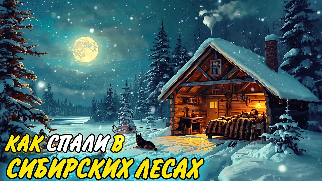 Таёжные охотники Сибири: зимние избушки, костры и жизнь в лесу🌛Лекция для сна