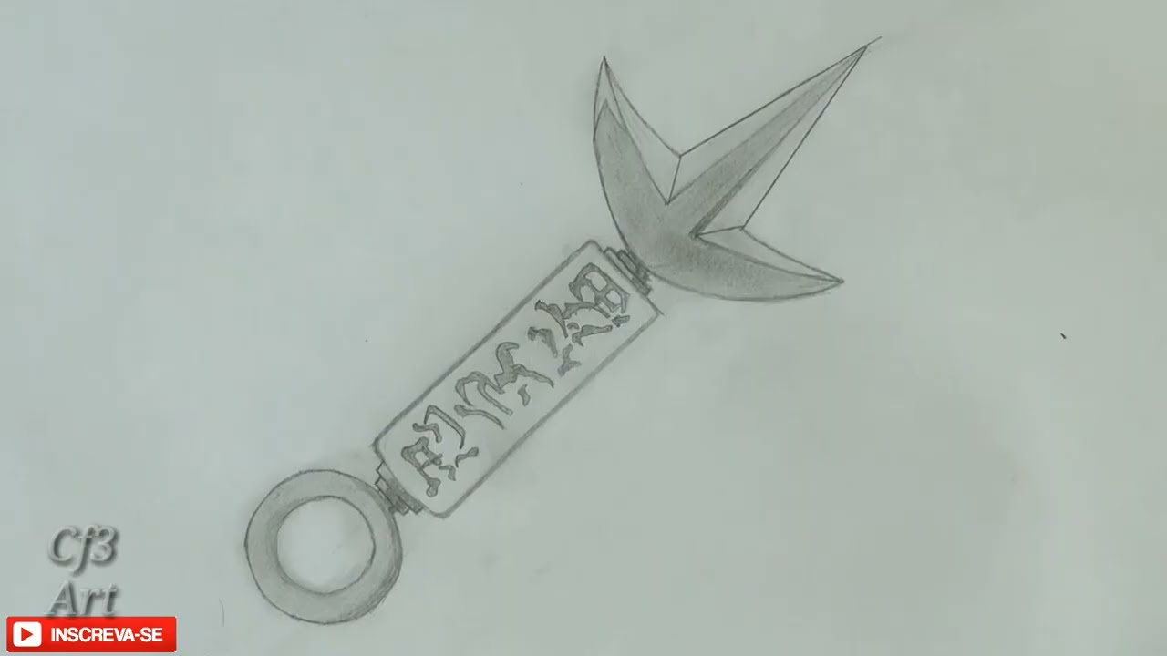 Como Desenhar a kunai do Minato passo a passo