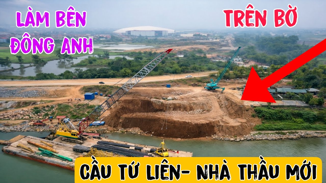 Cầu Tứ Liên Sắp Tới Gói Thầu Trung Quốc Và Đã Bắt Đầu Làm Bên Phía Đông Anh Sông Đuống