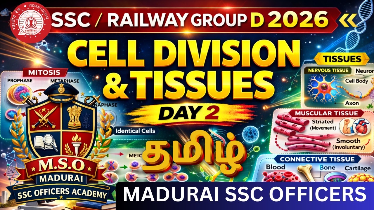 Biology Day 2 | Cell Division & Tissues | SSC Railway Group D 2026 | Free Class Tamil