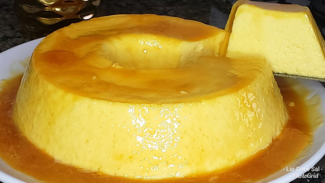PUDIM SEM FORNO E SEM OVOS, PUDIM E CALDA DE ABACAXI